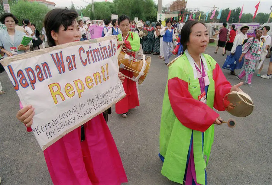 نساء في احتجاج على اليابان ونساء المتعة.