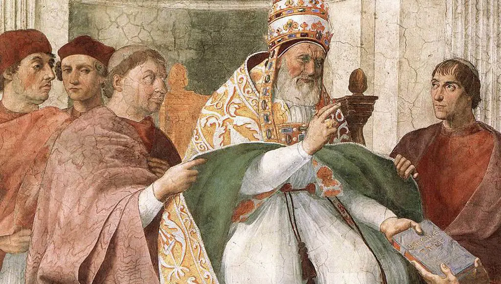 لوحة فنية تبرز البابا (غريغوري) يبارك الكاثوليكيين
