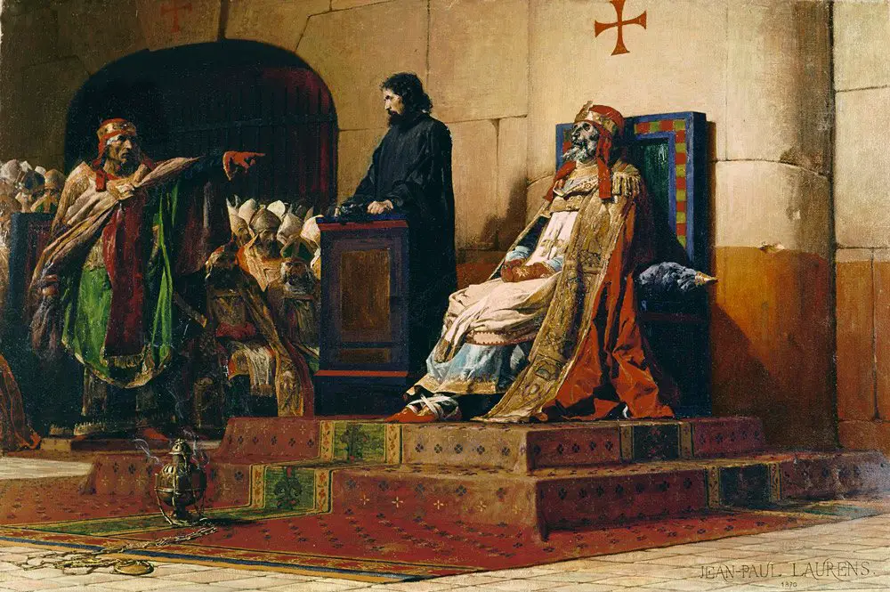 لوحة للبابا (فورموسوس) والبابا (ستيفن السادس) للرسام Jean-Paul Laurens