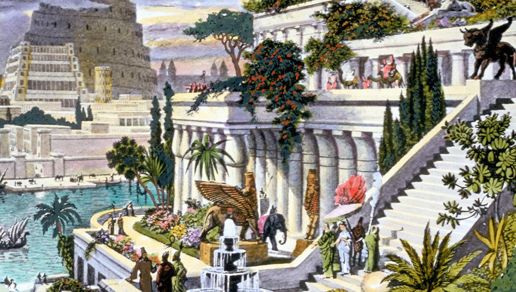 حدائق بابل المعلقة كما تصورها أحد الفنانين