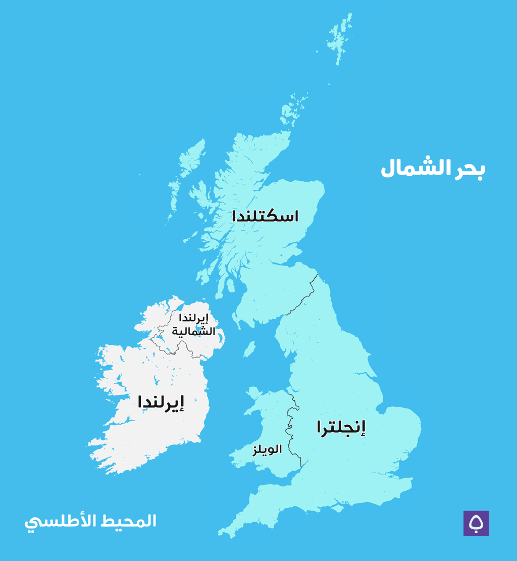 خريطة دول بريطانيا العظمى