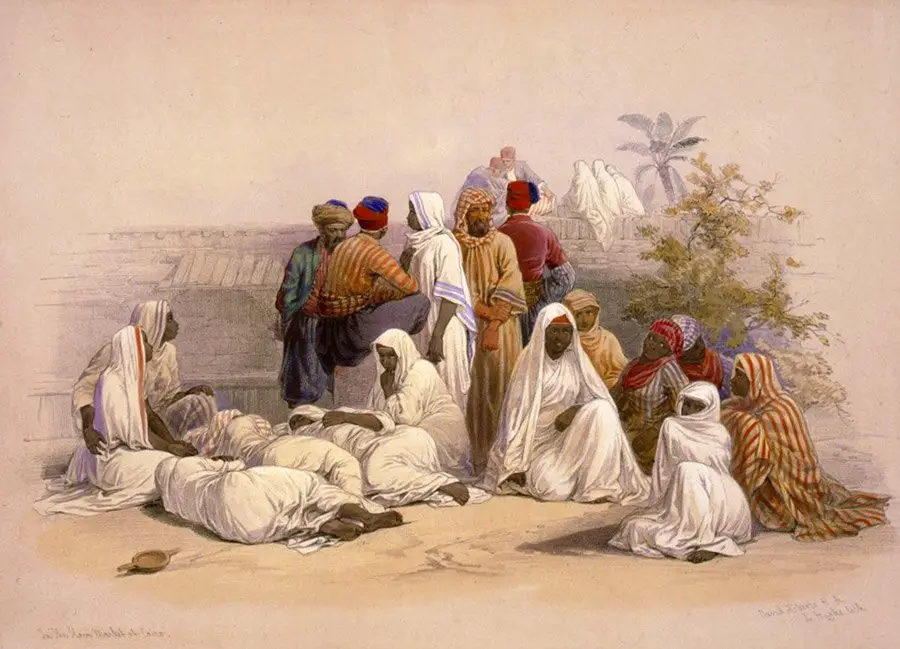 سوق الرقيق في القاهرة. نشرت في حوالي 1846–1849.