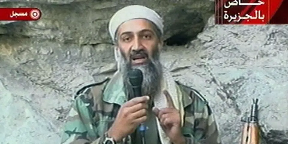 أسامة بن لادن في بث تلفزيوني