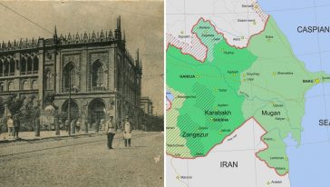 خريطة جمهورية أذربيجان الديمقراطية الأولى 1918