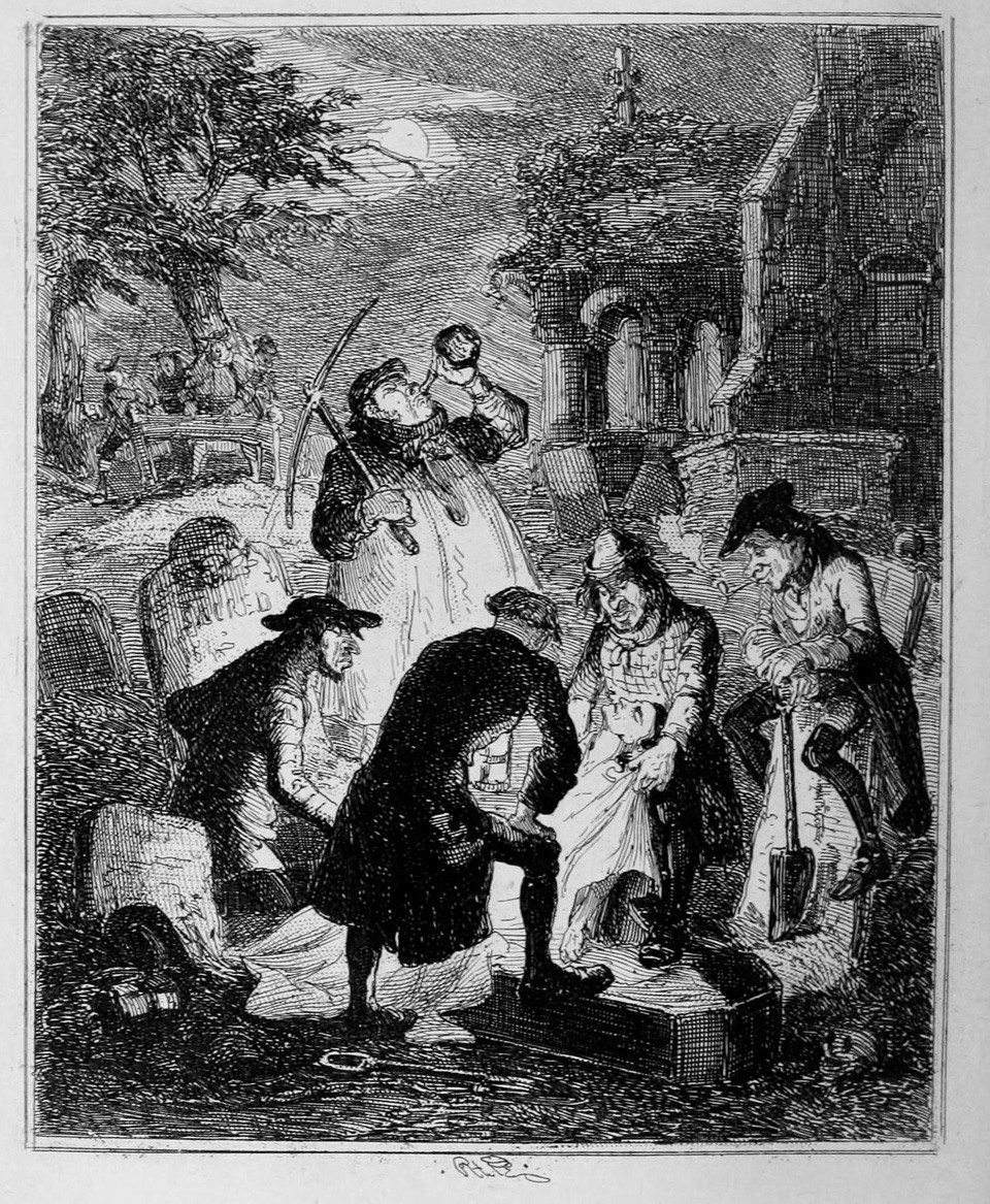 مجموعة من «نباشي القبور» يقومون بسرقة الجثث من قبورها في إنجلترا ليلاً - صورة: ويكيميديا