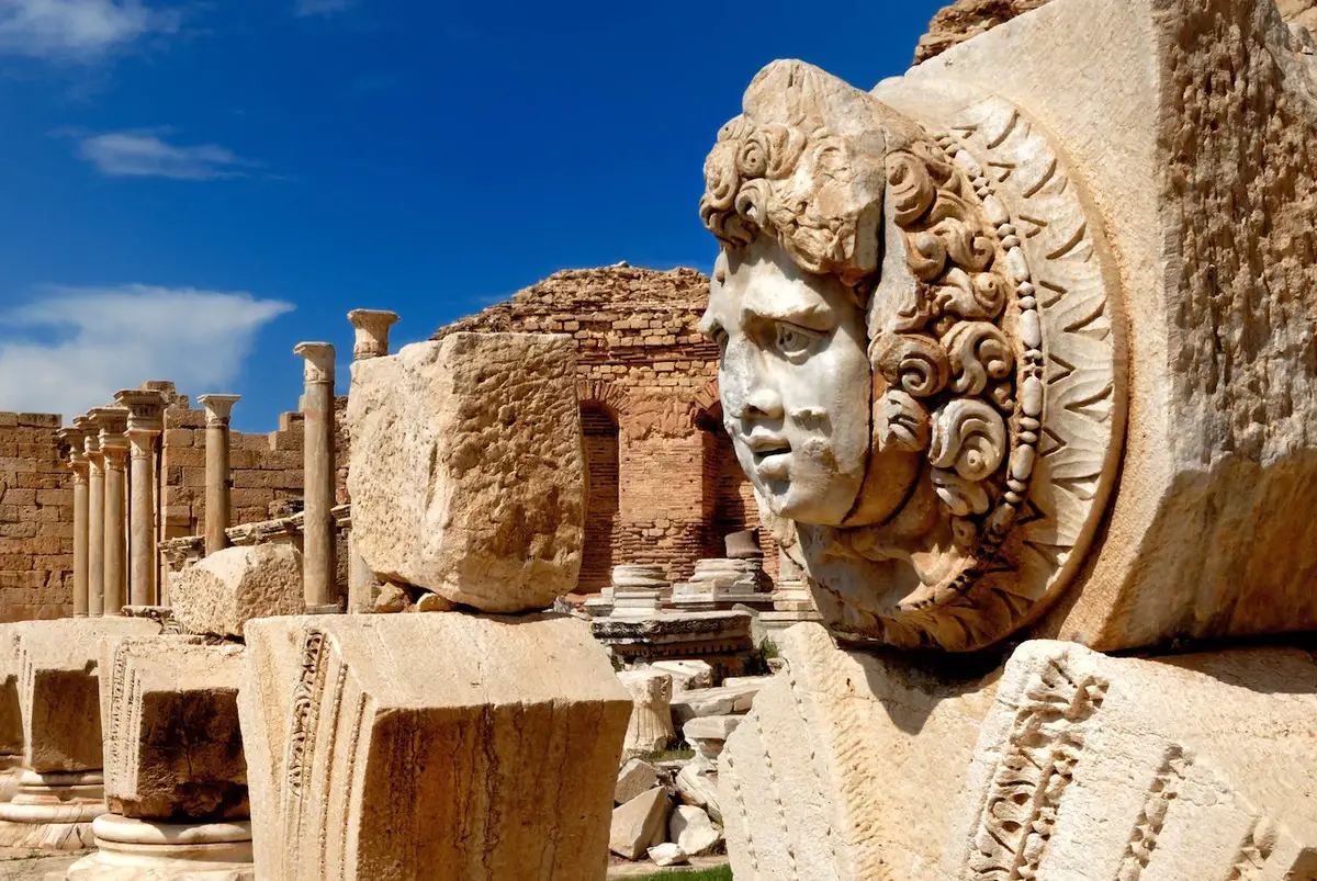 مدينة «لبدة الكبرى» Leptus Magna الأثرية في ليبيا.