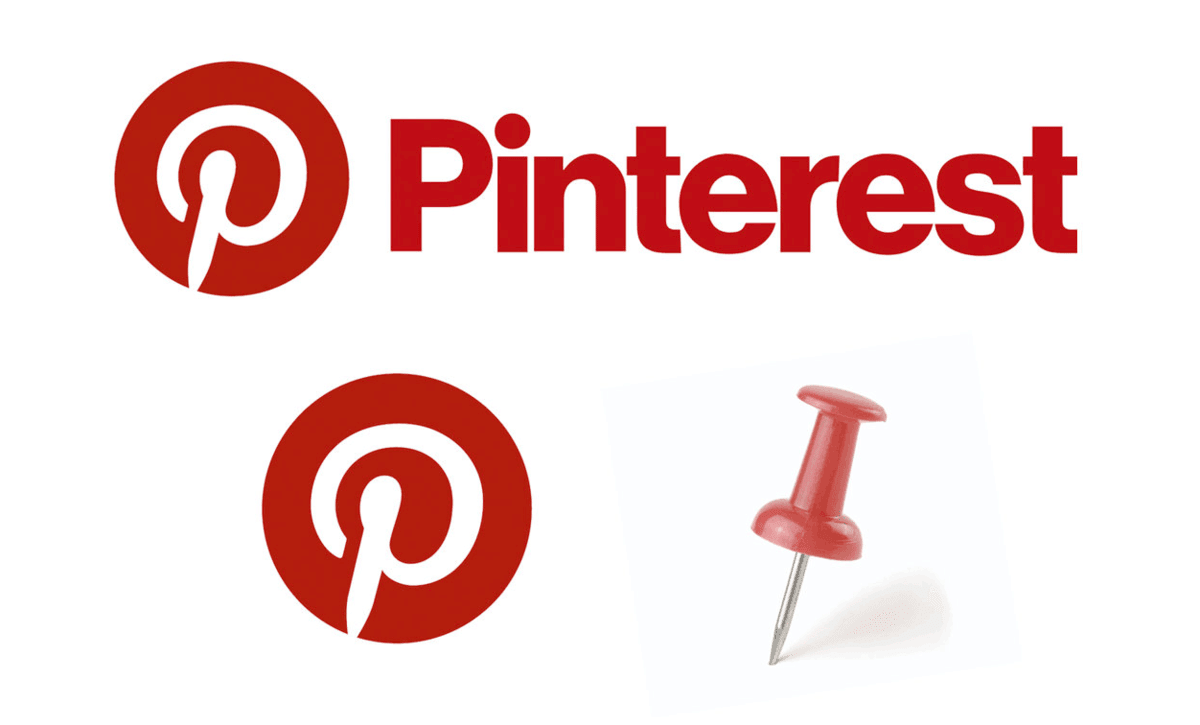 شعار موقع Pinterest يتضمن دبوساً داخله
