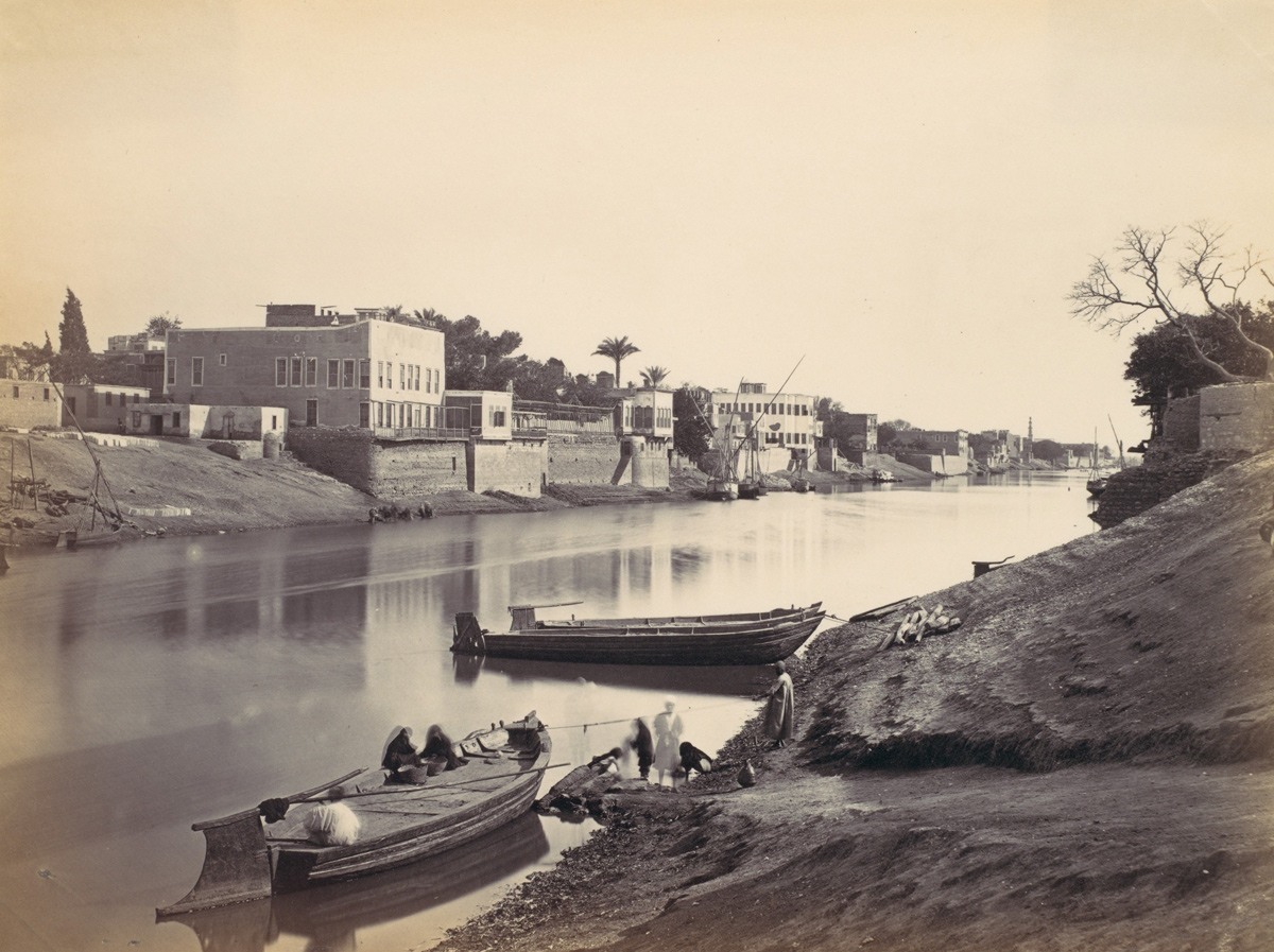 ضفاف نهر النيل، القاهرة سنة 1857.