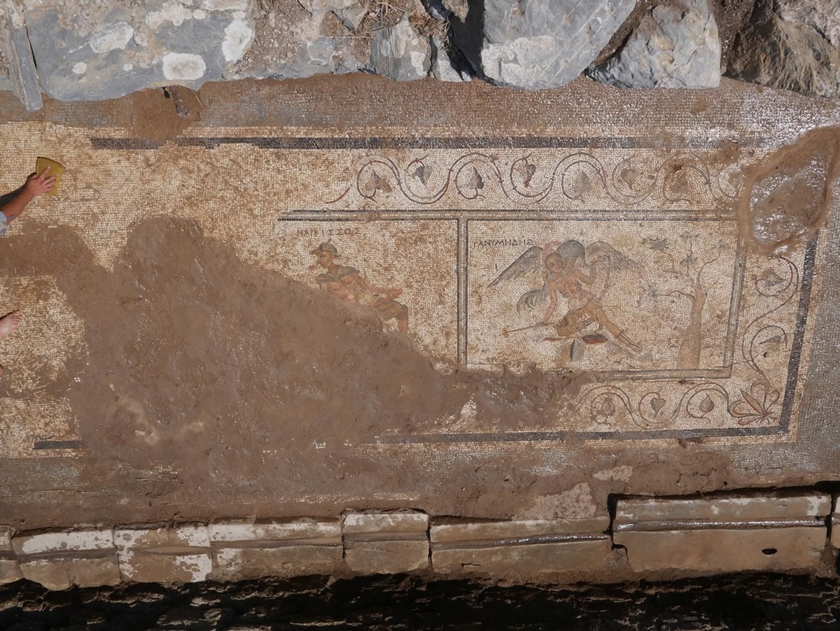 كان هذه الفسيفساء تغطي أرضية مرحاض من القرن الثاني