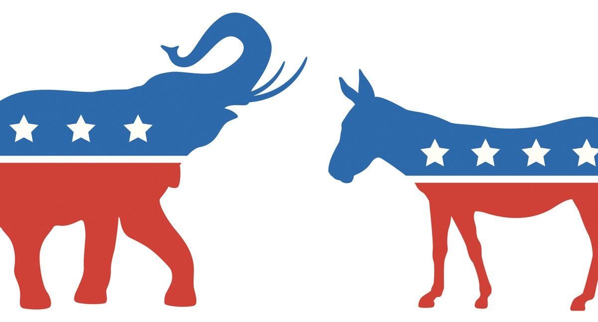 رمزا الحزبين الجمهوري والديمقراطي