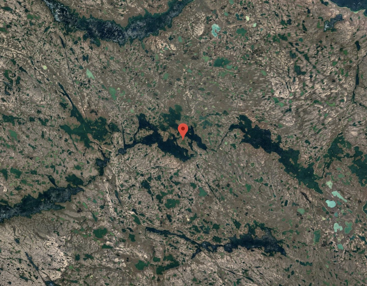 صورة لمنطقة (نونافوت)، كندا. تُظهر موقع أكبر جزيرة من الدرجة الثالثة.