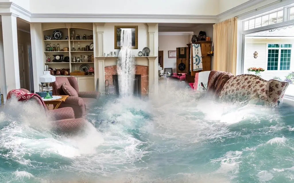 منزل يغرق في الفيضان