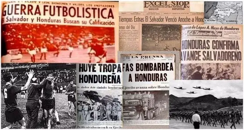 عناوين الصحف الرئيسية خلال ”حرب كرة القدم“.