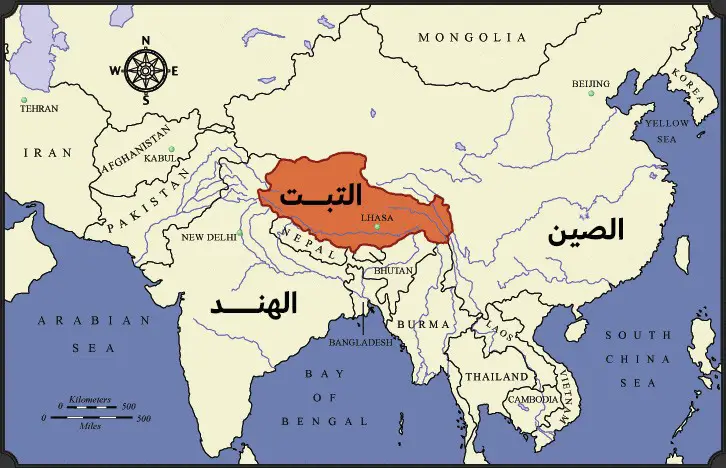 خريطة التبت
