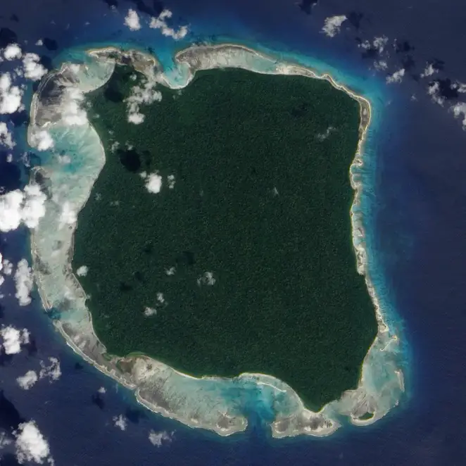 جزيرة (سنتينيل) الشمالية. صورة: NASA Earth Observatory/Wikimedia Commons