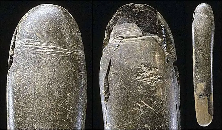 قضيب اصطناعي حجري من العصر الحجري، يعود تاريخه إلى 29 ألفا قبل الميلاد، عثر عليه في ألمانيا حالياً.