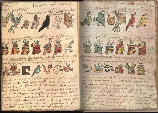 صفحتان من مخطوطة (توديلا)، مخطوطة من الأزتك. ويكيميديا.