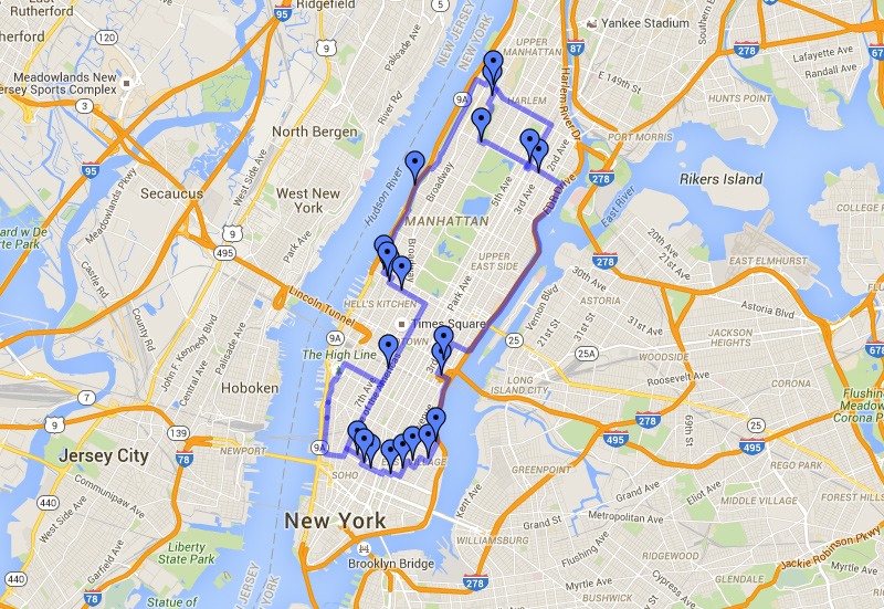 خريطة لـ(إرّوف) في (مانهاتن) في نيويورك.