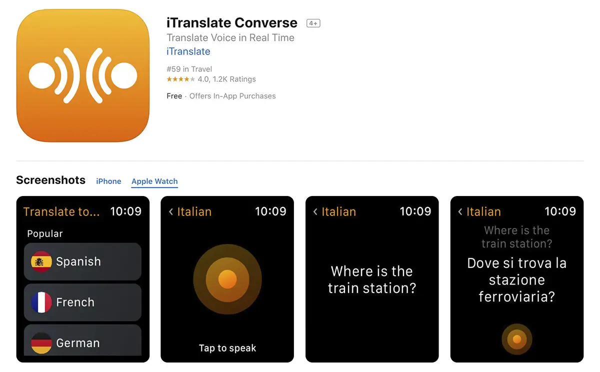 تطبيق iTranslate Converse