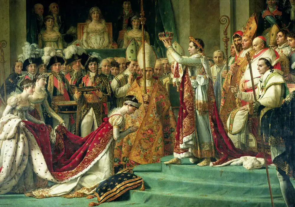 نابليون وهو يجعل من زوجته إمبراطورة لفرنسا