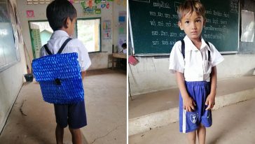 محفظة مدرسية مصنوعة يدويا