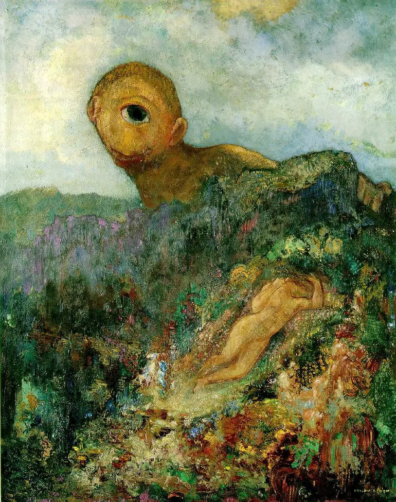 (ذا سايكلوبس)، للفنان الفرنسي (أودين ريدون) 1914.
