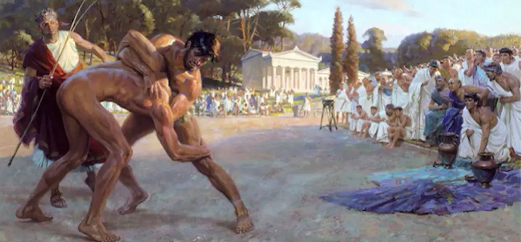 المصارعة اليونانية قديماً