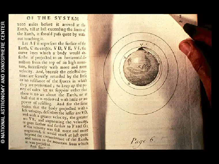 صفحة من كتاب نيوتن (نظام العالم)