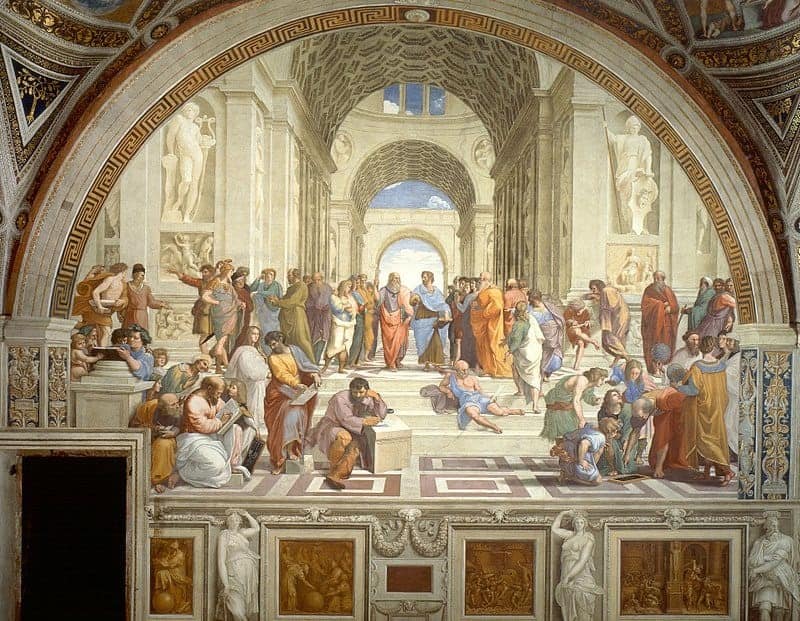 لوحة بريشة (رافاييل) عن «مدرسة أثينا»