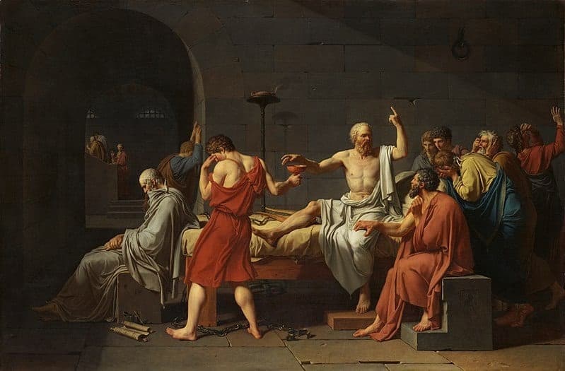 لوحة بعنوان «موت سقراط».