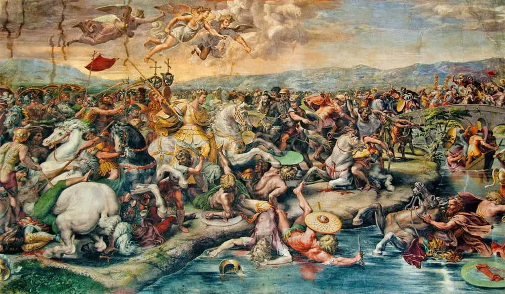 معركة جسر (ميلفيان) لـ(جوليو رومانو) 1520-24