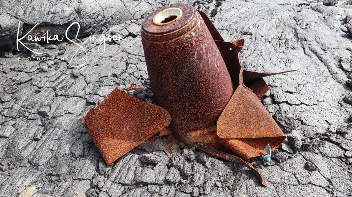 القنابل التي عثر عليها الشاب على بركان جبل (مونا لوا) في هاواي.