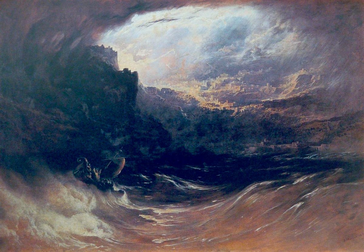 الطوفان، بريشة (جون مارتن)، 1834. صورة: Yale University/Public Domain