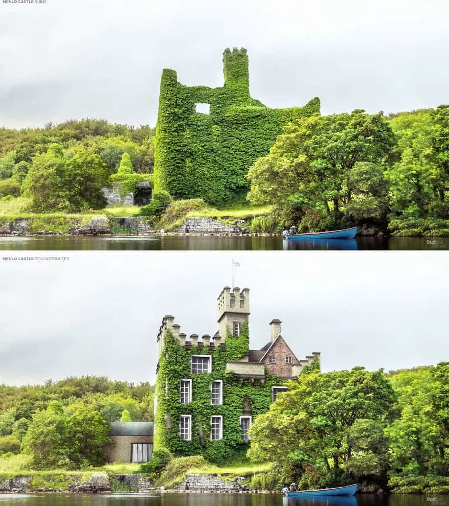 قلعة Menlo في (غالواي) في إيرلندا