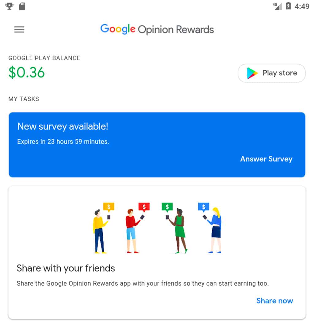 تطبيق Google Opinion Rewards