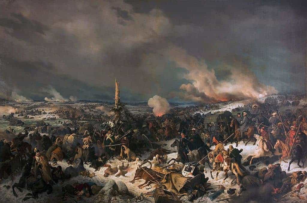 تسبب الذوبان الجليدي المفاجئ بمحاصرة الفرنسيين فوق سد بيريزينا قبل أن يتمكنوا من العبور.
