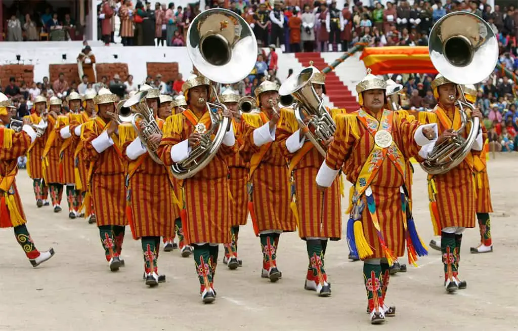 الفرقة الموسيقية في جيش بوتان.