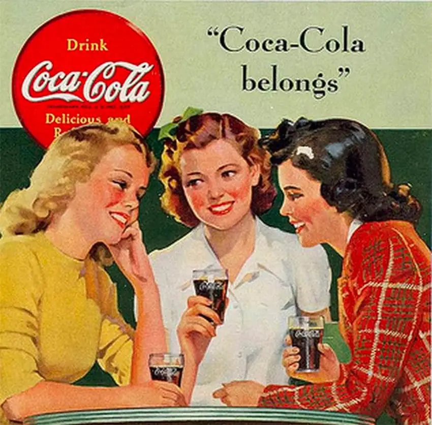 ملصق إعلاني قديم لكوكاكولا.