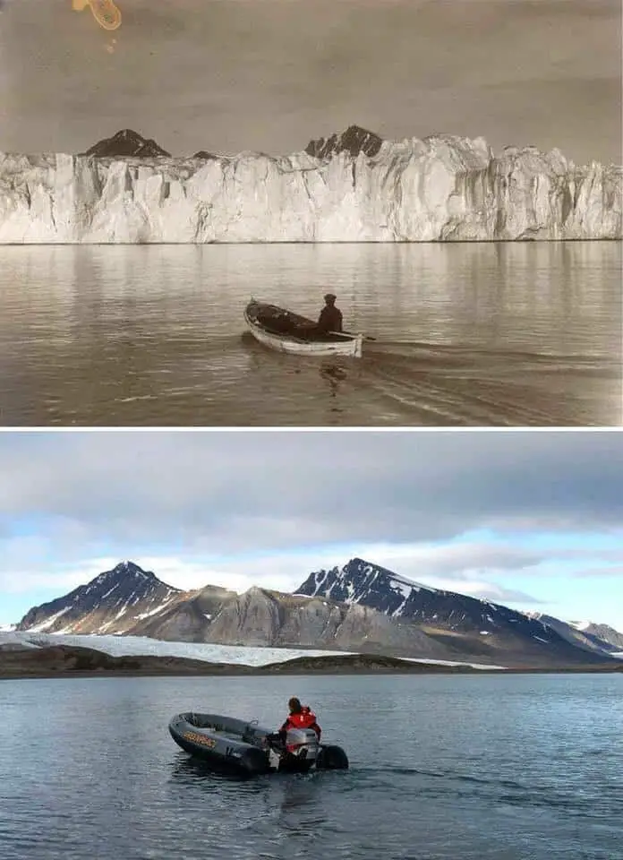 2. صورة للقطب الشمالي اليوم وقبل 103 سنوات