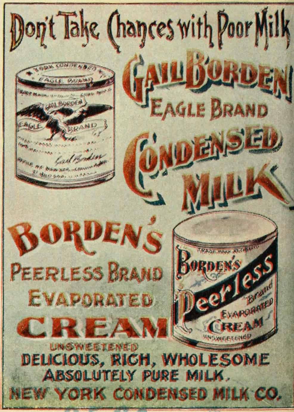 إعلان ترويجي لحليب (بوردون) المكثف.